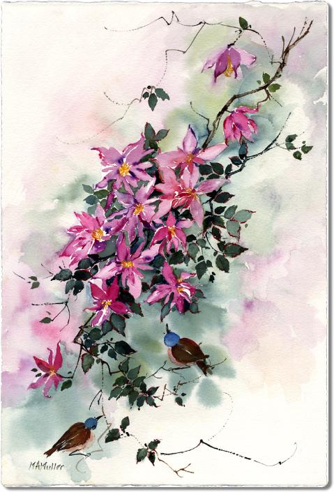 BirdsOnPassionfruitVine
